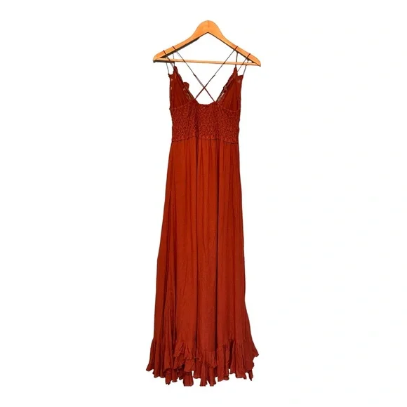 Free People Adelia Maxi Dress Rose Color Size Medium - Picture 5 of 10